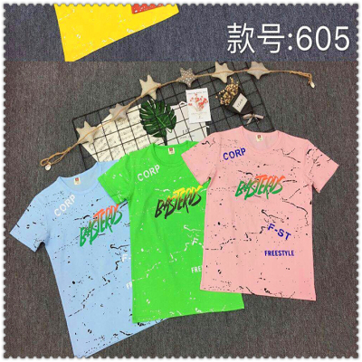Boys' short-sleeved T-shirt Korean edition ice China cotton summer wear handsome fashion children'sclothingcuhk children