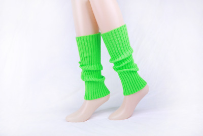 Currently Available Fluorescent Stripes Knitted Leg Warmers Adult Candy-Colored Bunching Socks Party Autumn and Winter Reception Sock Bright