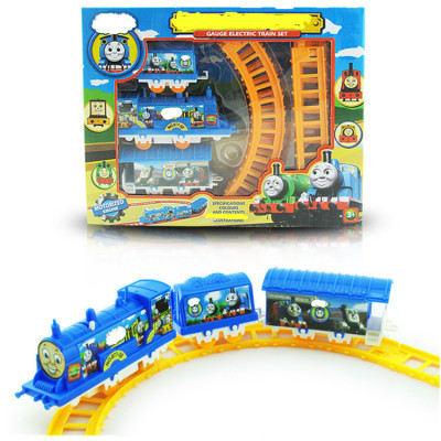 Electric track car street temple fair 877-33 children's educational toys track trailer small train wholesale