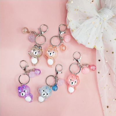 Cute one-handed bear keychain bag pendant decoration craft ornaments hanging ornaments