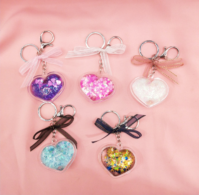 Rex bowknot heart key chain car pendant decoration craft ornaments hanging ornaments