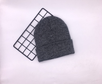 New European and American double layer warm knit cap AB yarn wool cap children fashion trend all-purpose warm cap