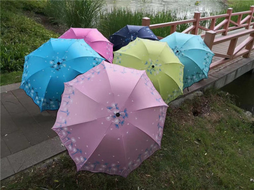 uv protection vinyl sun umbrella 8k strand 10k strand lace triple folding umbrella umbrella