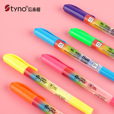 Xintai building creative double head color fluorescent pen set student marking marking pen manufacturers direct wholesale