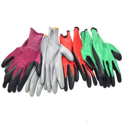 Multicolor gloves with semi - hanging and fully hanging PVC vinyl hanging gloves labor protection gloves with being dipping rubber protective gloves
