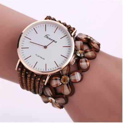 A Korean velvet bracelet watch water diamond ring watch Geneva ultra thin long belt watch