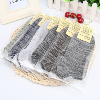  polyester and cotton parallel line retro literary style shallow male ship socks men ship socks independent packaging
