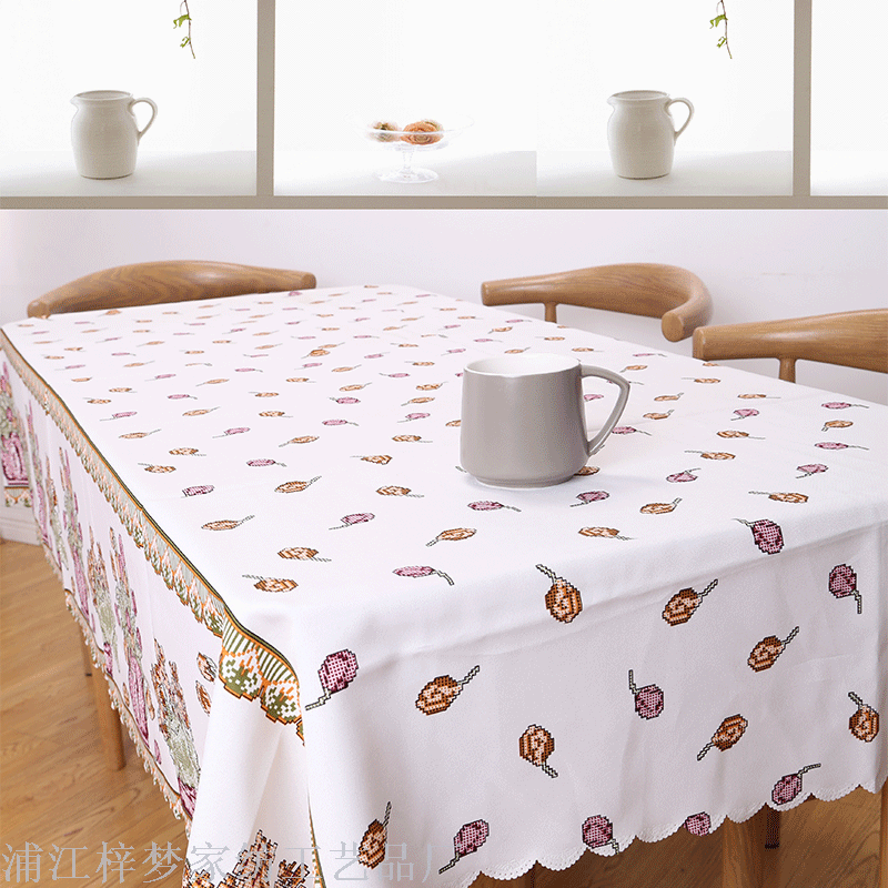 Terylene printed tablecloth tablecloth tablecloth trade table mat all polyester tablecloth