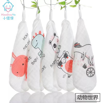 Small 侸 Ya infant child series six layer density alone version printing towel and face towels