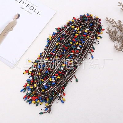 Spot supply of handmade wooden beads jacquard lace ribbon string beads color bar code manufacturers wholesale