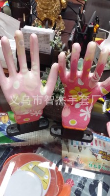 Giant hand 13 needle nylon soaked rubber flower ding qing labor protection gloves wear comfortable wear resistance