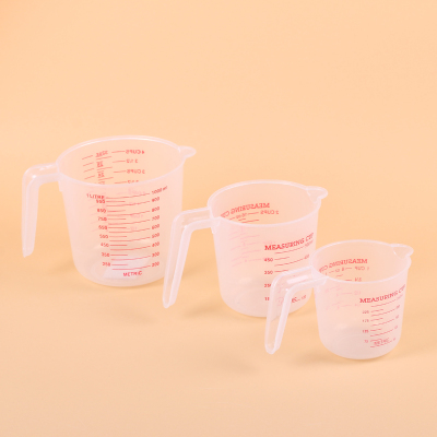 Plastic measuring cup 3-piece set baking home transparent food grade w cup kitchen milk tea cup
