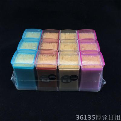 Bamboo toothpick wholesale plastic canned toothpick square bottles