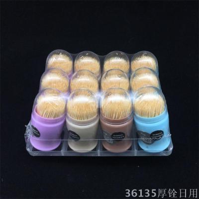 Bamboo toothpick wholesale plastic canned toothpick cartridge bottles