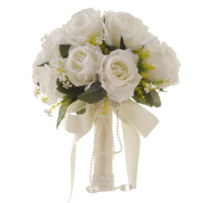 Korean white simulation flower wedding bride holding flowers creative western wedding supplies wedding bouquet wholesale