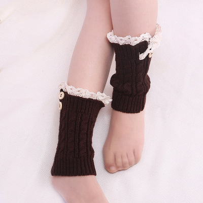 New Warm Women's Socks Autumn and Winter Korean Lace Foot Cover Lace Twist Knitted Leg Warmers Wholesale