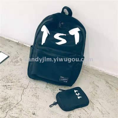 2017 new nylon backpack letter bag in college students bag hanging small bag two sets of gender-neutral