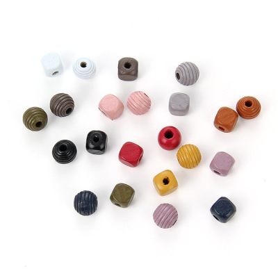 Candy color wood is square jewelry accessories 12mm octagon thread beads square beads hot sales products