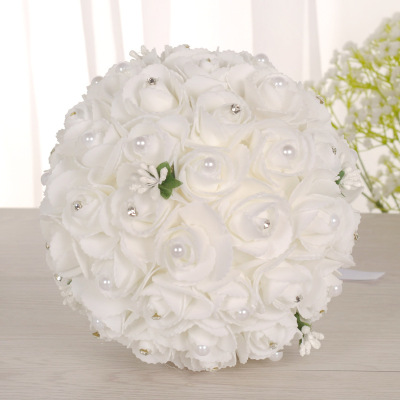 Creative Korean simulation flower bride holding flowers western wedding supplies water diamond wedding bouquet wholesale