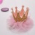 Children's crown hair clip sissi princess same style pearl silk tiara stage performance party birthday hair accessories