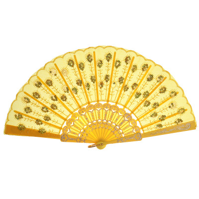Chinese fan hand grinding plastic handicraft Japanese silk folding fan customized