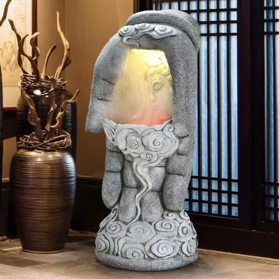 Resin sand sculpture Chinese Zen Buddha hand Guanyin series creative tea house club feng shui decorations