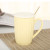 Simple but elegant ceramic color creative Cup Vertical Grain milk Cup with a gold spoon mug a hair Cup