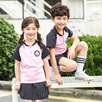 Summer wear summer wear short-sleeved T-shirt children teacher class wear primary school uniforms parent-child wear 