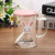 Cute Rabbit Glass Cup with Cover with Spoon High Temperature Resistant Glass Cup Promotion Gift Cup Customizable Logo