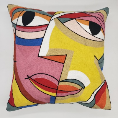 Personalized fashion Picasso style pillow wool embroidered sofa cushion cover pattern wholesale