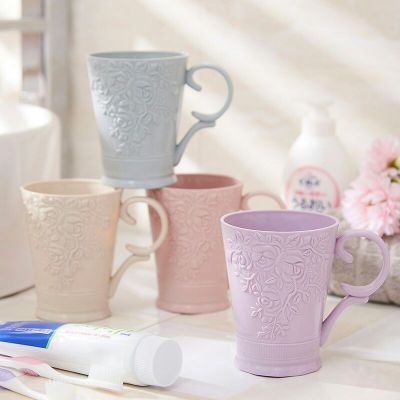 M04-8901 Nordic Elegant Three-Dimensional Rose Carved Cup Washing Cup Household Exquisite Couple Cup