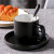 Frosted Ceramic coffee Cup and Saucer Set Simple Matte Black White Gold Nordic Single Taste Coffee Cup with Spoon American