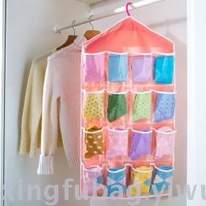 16 grid wardrobe underwear socks classified storage bag hanging bag hanging storage finishing storage bag