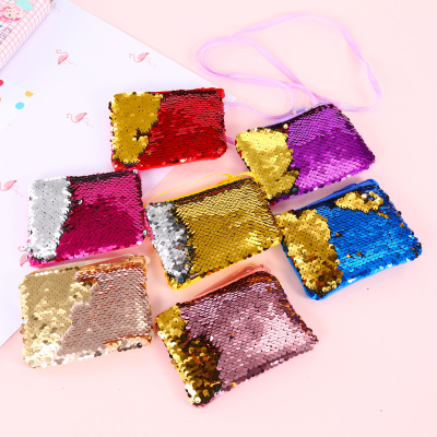 Mermaid sequin bag children cross body bag cartoon purse square small purse coin purse