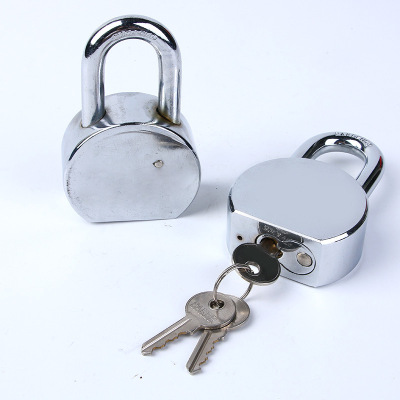 Tielie lock industry] 55MM long beam short beam electroplated bright chrome round steel lock anti-theft iron padlock pujiang manufacturers