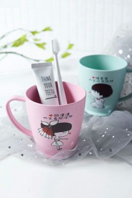 M04-5010 Toothbrush Cup Couple Style Wash Cup Teeth Brushing Cup Tooth Mug Creative Simple Toothpaste