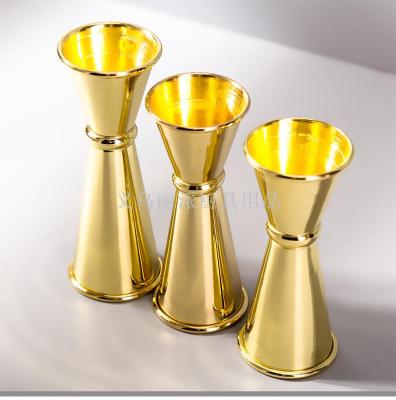 Gold-plated stainless steel rolled rim measuring glass measuring glass ounce glass bar cocktail kit
