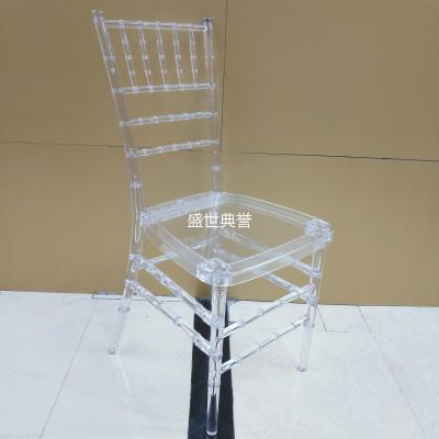 Yiwu export acrylic bamboo chair resort hotel outdoor wedding crystal chair disassembly resin chair supply
