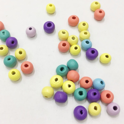 New 7*8mm green colorful wooden beads round beads wholesale manufacturers supply