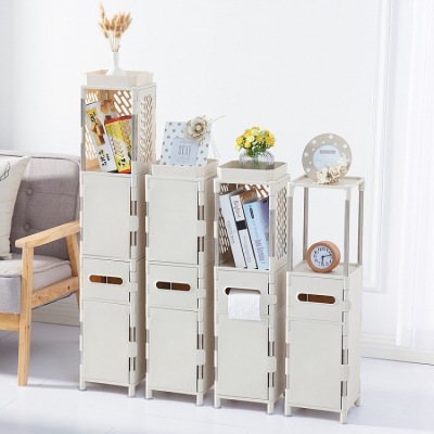 Narrow side storage rack bathroom kitchen floor storage cabinet