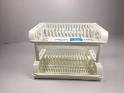 Plastic double layer bowl rack bowl and saucer drain rack cupboard kitchen shelving rack cutlery storage rack