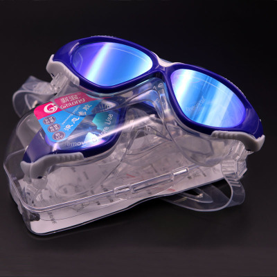 Electroplating antifogging liquid silicone swimming goggles new large frame fashion adult waterproof swimming goggles manufacturers direct sales