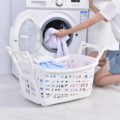 European style laundry basket with support for laundry basket