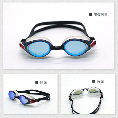 2017 new adult myopia swimming goggles electroplating silicone anti - fog swimming goggles manufacturers direct wholesale