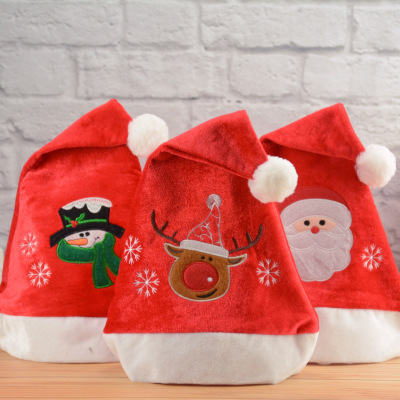 Christmas Hat Dense Velvet Christmas Adult Children Hat Christmas Decorations Christmas Holiday Party