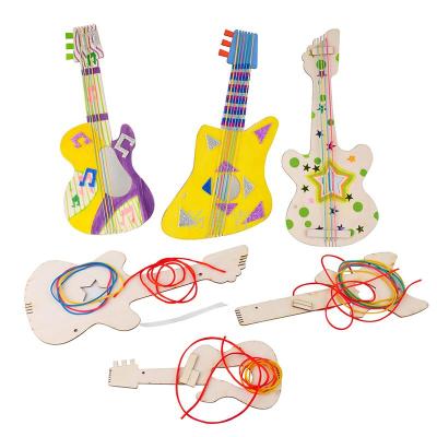 Children diy painting graffiti creative materials package kindergarten homemade musical instrument guitar