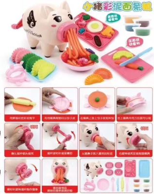 Piglet color clay noodle machine +6 cans of color clay +1 color clay tablecloth + multi-functional cutting board double-sided function
