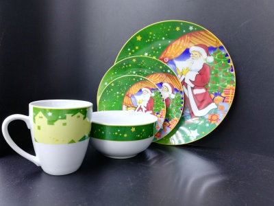 Commodity ceramics general porcelain Santa Claus series 20 head round tableware set