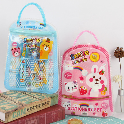 Korean creative portable PVC bag stationery set pencil learning supplies kindergarten children's day gifts wholesale