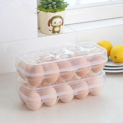 Wholesale kitchen egg storage box transparent plastic box refrigerator food preservation box egg lattice egg box